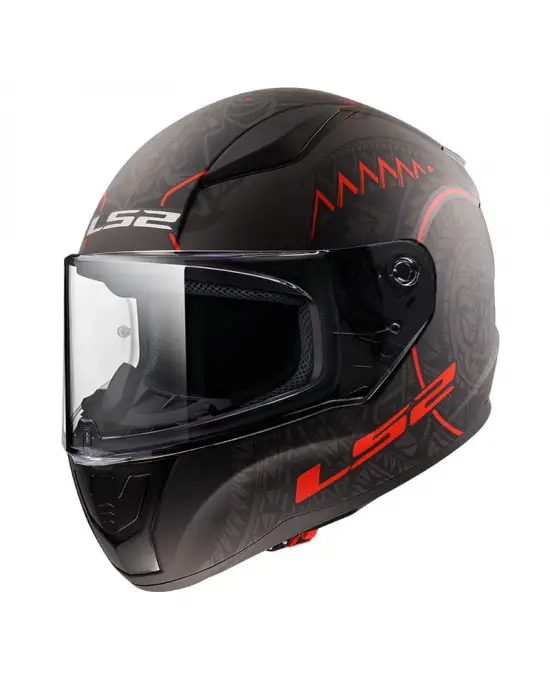 LS2 RAPID 2 TAKAROA MAT SİYAH-KIRMIZI KASK