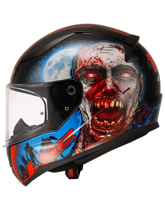 LS2 RAPID 2 ZOMBIE SİYAH-KIRMIZI KASK