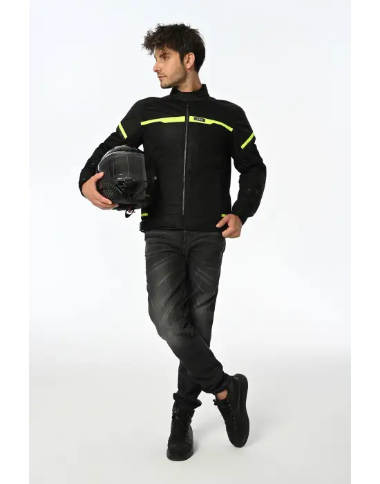 LS2 RIVA MONT SİYAH-NEON SARI