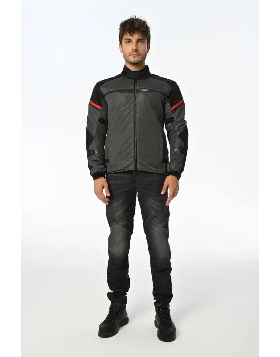 LS2 RIVA MONT SİYAH-GRİ-KIRMIZI