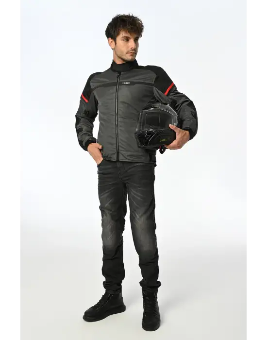 LS2 RIVA MONT SİYAH-GRİ-KIRMIZI