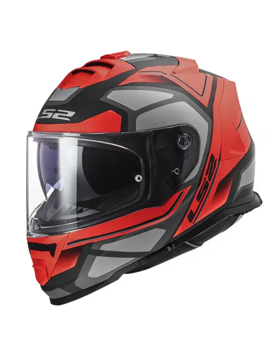 LS2 STORM 2 FASTER MAT KIRMIZI-TITANIUM KASK