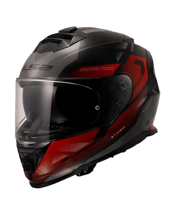 LS2 STORM 2 KRONOS KIRMIZI-GRİ KASK