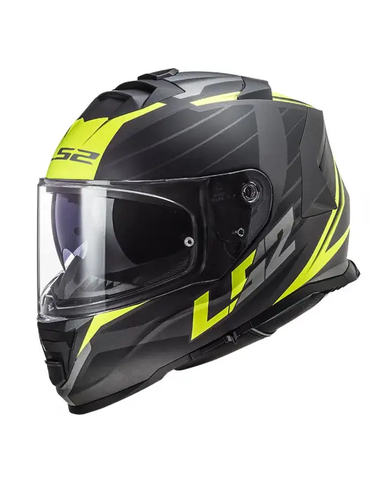 LS2 STORM 2 NERVE MAT SİYAH-NEON SARI KASK