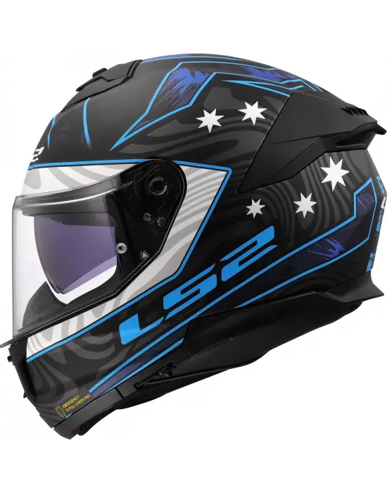 LS2 STREAM 2 GALDAM MAT SİYAH-MAVİ KASK
