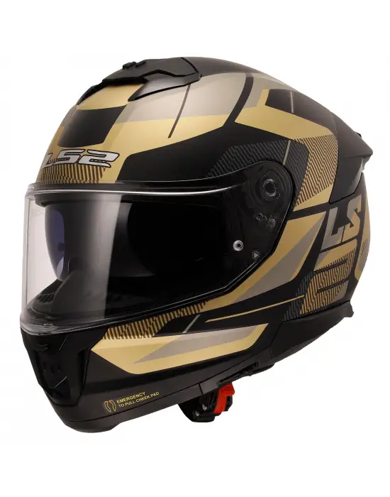 LS2 STREAM 2 ROAD MAT SİYAH-GOLD-GRİ KASK