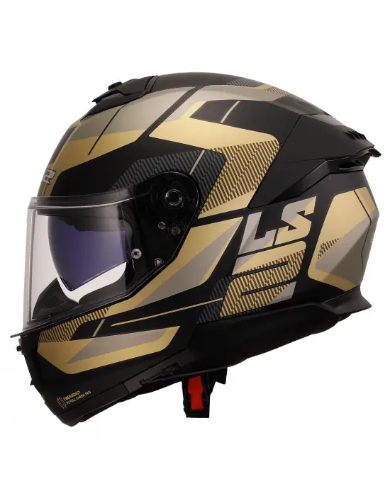 LS2 STREAM 2 ROAD MAT SİYAH-GOLD-GRİ KASK