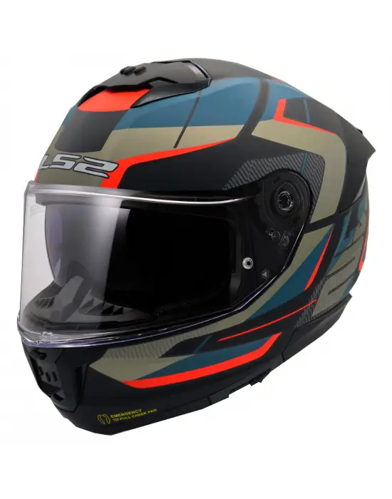 LS2 STREAM 2 ROAD MAT SİYAH-GRİ-MAVİ-KIRMIZI KASK