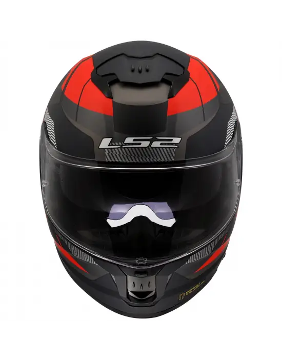 LS2 STREAM 2 ROAD MAT SİYAH-TITANIUM-KIRMIZI KASK