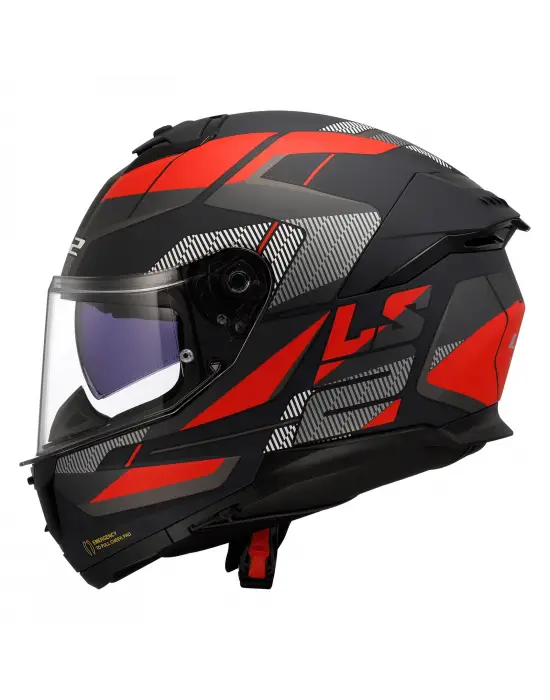 LS2 STREAM 2 ROAD MAT SİYAH-TITANIUM-KIRMIZI KASK