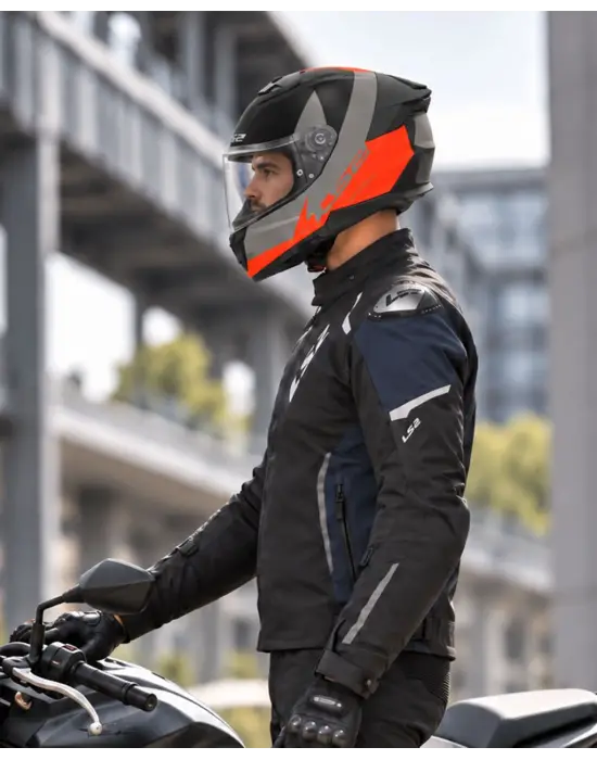 LS2 STREAM 2 THUNDERBIZ GRİ-TURUNCU KASK