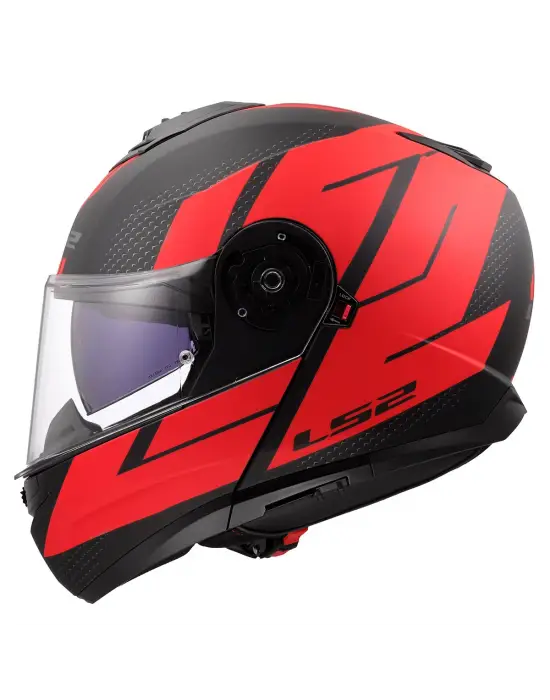 LS2 STROBE 2 CODE MAT SİYAH-KIRMIZI KASK