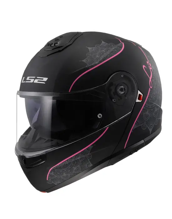 LS2 STROBE 2 LUX MAT SİYAH-PEMBE KASK