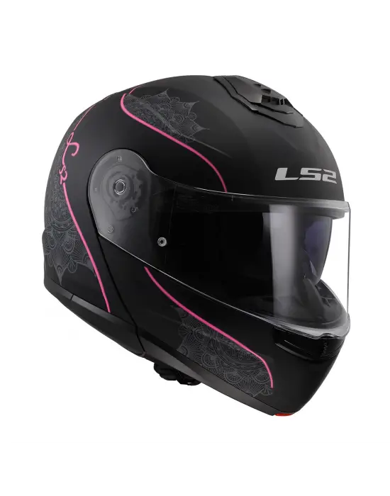 LS2 STROBE 2 LUX MAT SİYAH-PEMBE KASK