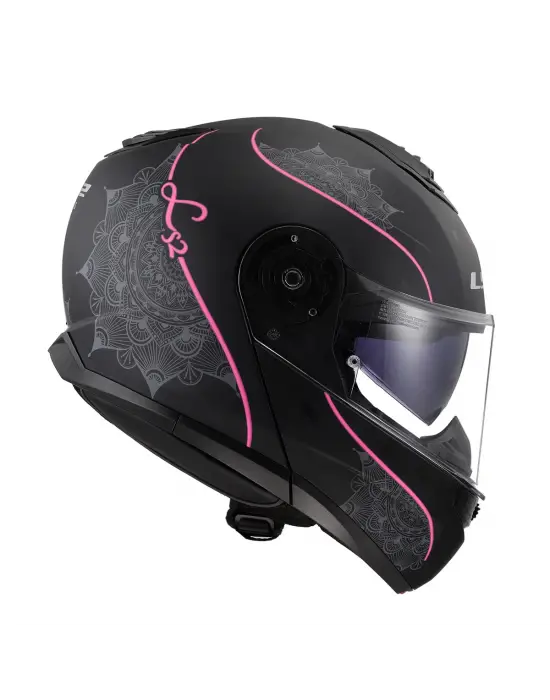LS2 STROBE 2 LUX MAT SİYAH-PEMBE KASK