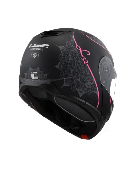 LS2 STROBE 2 LUX MAT SİYAH-PEMBE KASK