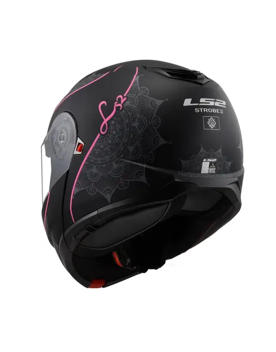 LS2 STROBE 2 LUX MAT SİYAH-PEMBE KASK