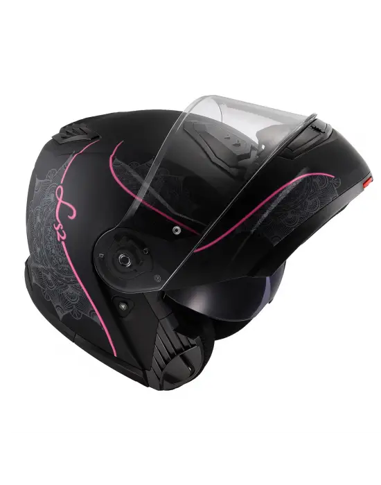 LS2 STROBE 2 LUX MAT SİYAH-PEMBE KASK