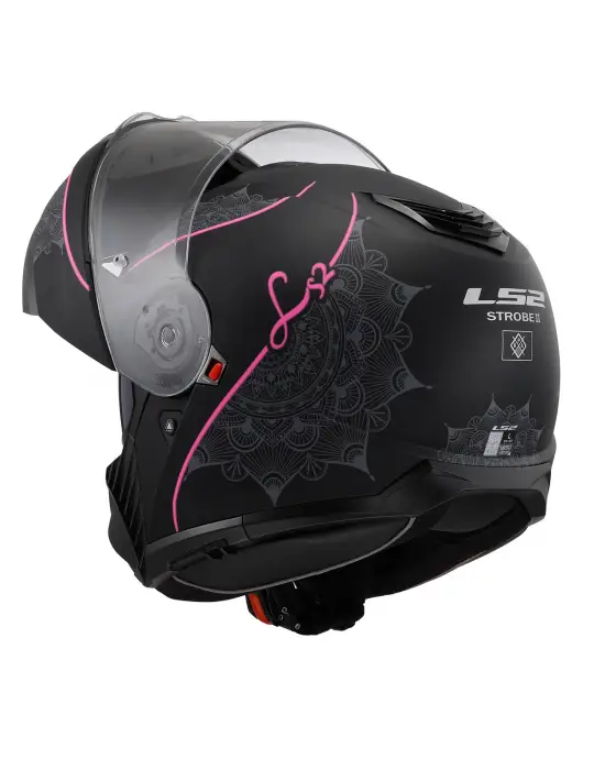 LS2 STROBE 2 LUX MAT SİYAH-PEMBE KASK
