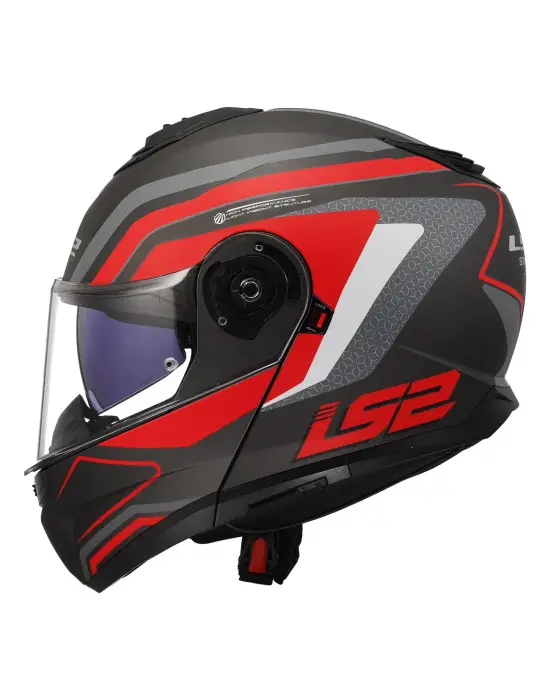 LS2 STROBE 2 PHANTOM MAT TITANIUM-GRİ-KIRMIZI KASK