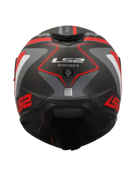 LS2 STROBE 2 PHANTOM MAT TITANIUM-GRİ-KIRMIZI KASK