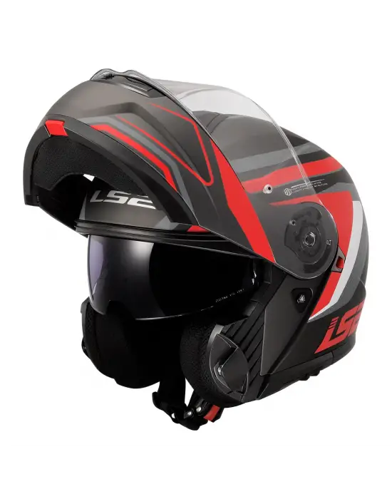 LS2 STROBE 2 PHANTOM MAT TITANIUM-GRİ-KIRMIZI KASK