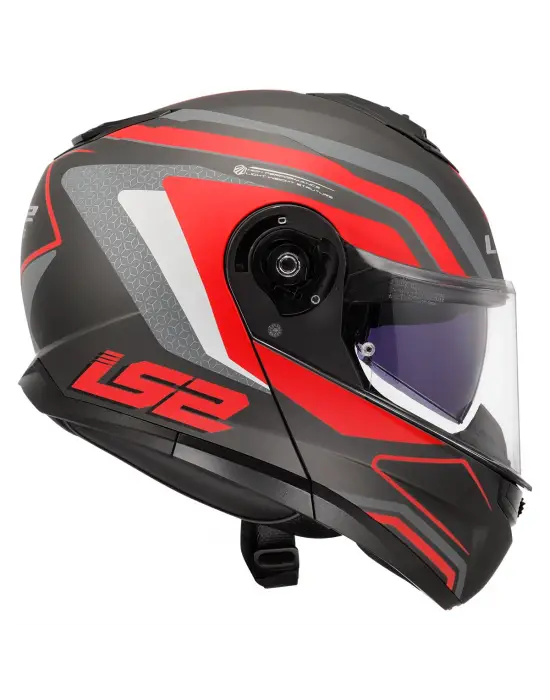 LS2 STROBE 2 PHANTOM MAT TITANIUM-GRİ-KIRMIZI KASK