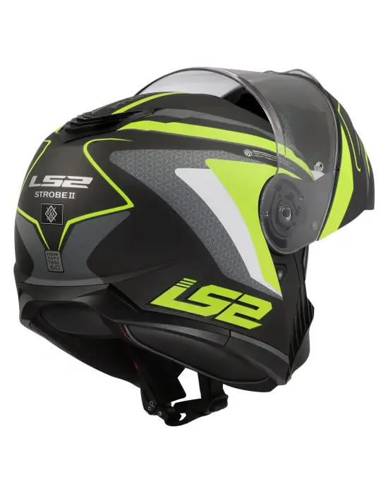 LS2 STROBE 2 PHANTOM MAT TITANIUM-NEON SARI KASK