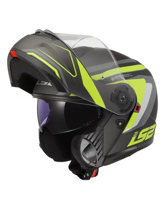 LS2 STROBE 2 PHANTOM MAT TITANIUM-NEON SARI KASK
