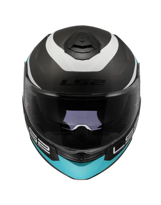 LS2 STROBE 2 VICTORY MAT TITANIUM-BEYAZ-METAL MAVİ KASK