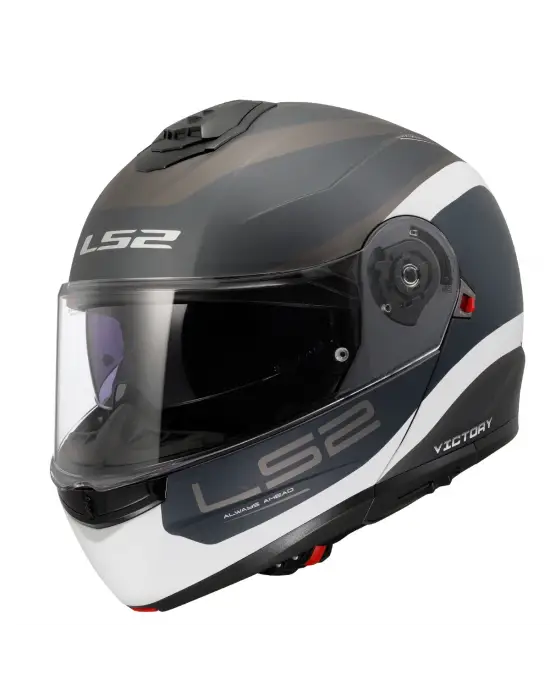 LS2 STROBE 2 VICTORY MAT GRİ-MAVİ-KUM KASK