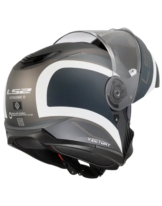 LS2 STROBE 2 VICTORY MAT GRİ-MAVİ-KUM KASK