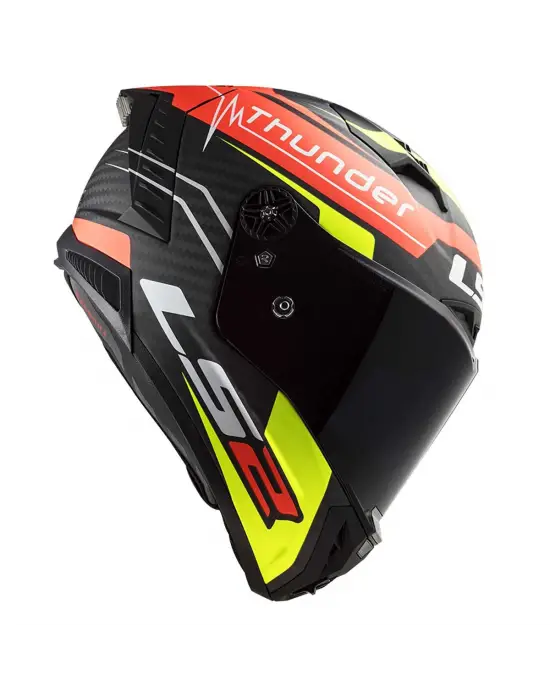 LS2 THUNDER KARBON ATTACK MAT KIRMIZI-NEON SARI KASK