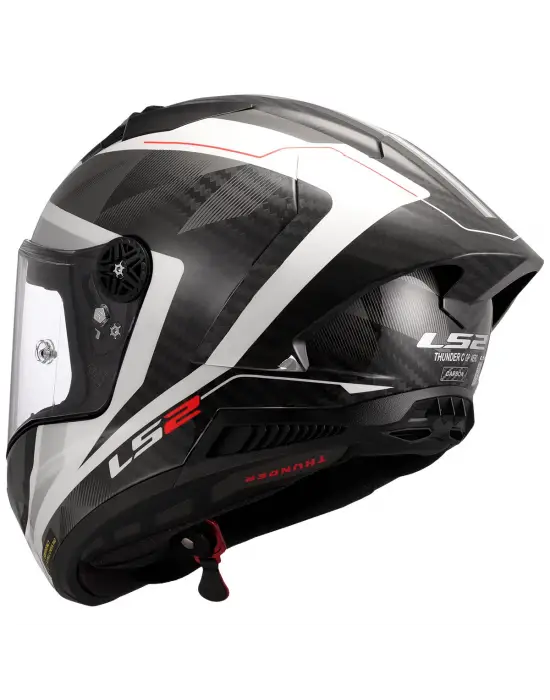 LS2 THUNDER KARBON GP AERO RAUTE BEYAZ-GRİ KASK