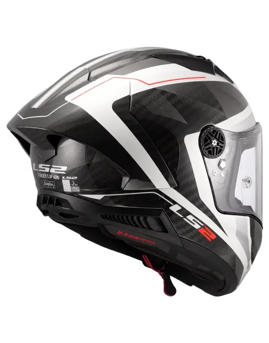 LS2 THUNDER KARBON GP AERO RAUTE BEYAZ-GRİ KASK