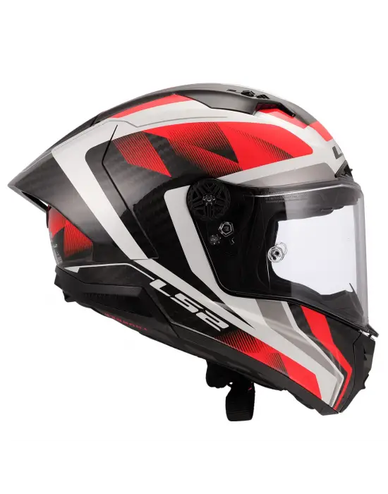 LS2 THUNDER KARBON GP AERO RAUTE BEYAZ-KIRMIZI KASK