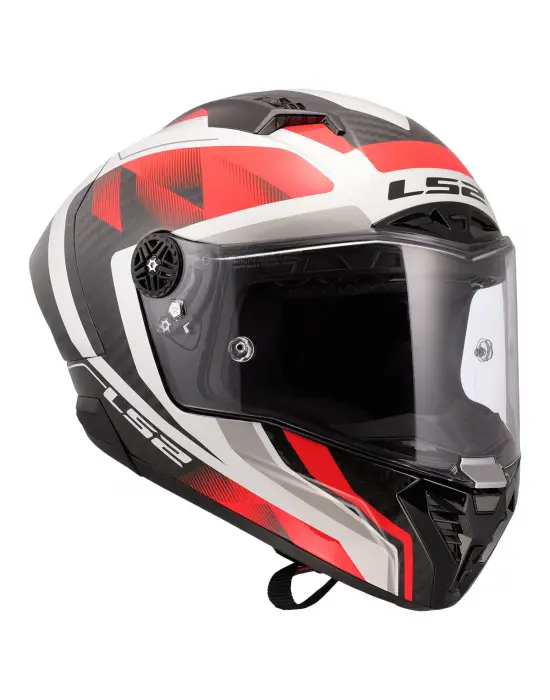 LS2 THUNDER KARBON GP AERO RAUTE BEYAZ-KIRMIZI KASK