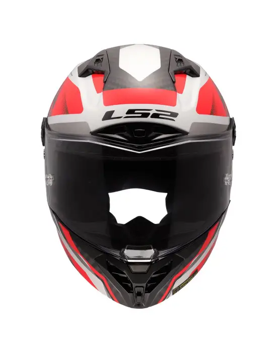 LS2 THUNDER KARBON GP AERO RAUTE BEYAZ-KIRMIZI KASK