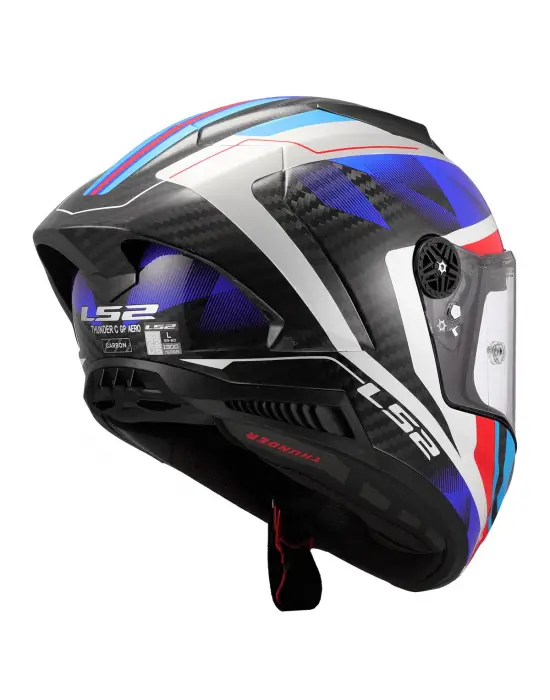 LS2 THUNDER KARBON GP AERO RAUTE MAVİ-KIRMIZI KASK