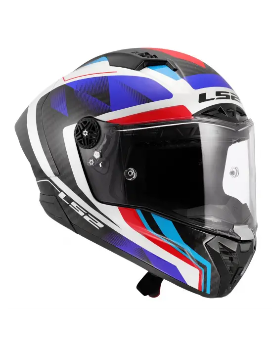 LS2 THUNDER KARBON GP AERO RAUTE MAVİ-KIRMIZI KASK