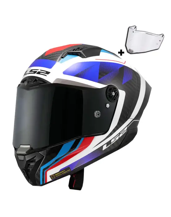 LS2 THUNDER KARBON GP AERO RAUTE MAVİ-KIRMIZI KASK