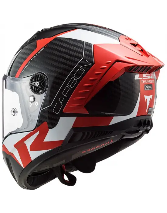 LS2 THUNDER KARBON RACING 1 KIRMIZI-BEYAZ KASK