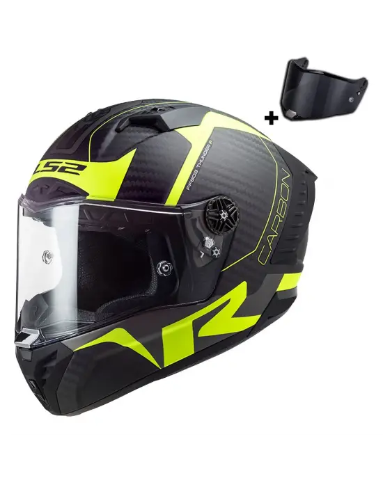 LS2 THUNDER KARBON RACING 1 MAT NEON SARI KASK