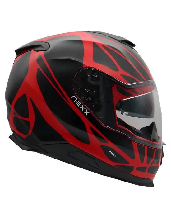 NEXX Y.100 B-SIDE MAT SİYAH-KIRMIZI KASK