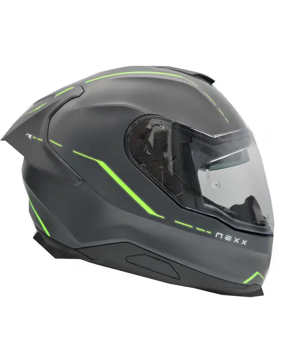 NEXX Y.100R REACT MAT GRİ-YEŞİL KASK