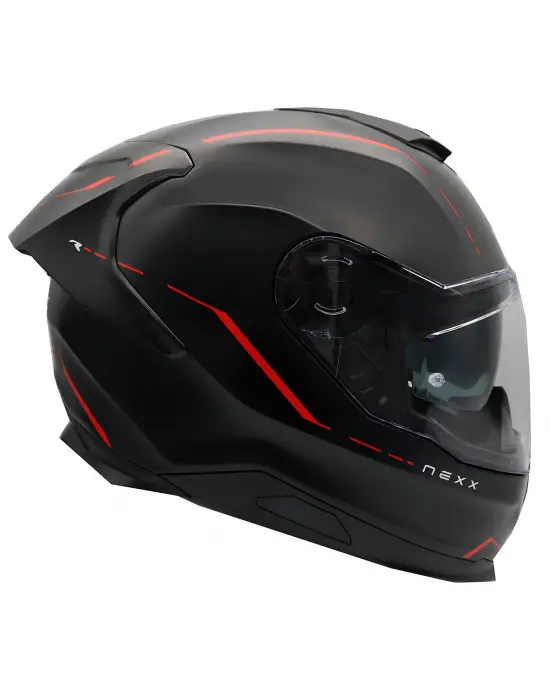 NEXX Y.100R REACT MAT SİYAH-KIRMIZI KASK