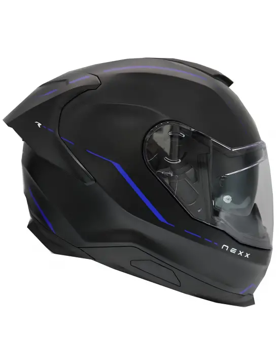 NEXX Y.100R REACT MAT SİYAH-MAVİ KASK