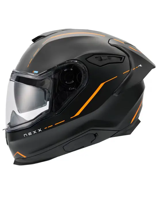 NEXX Y.100R REACT MAT SİYAH-TURUNCU KASK