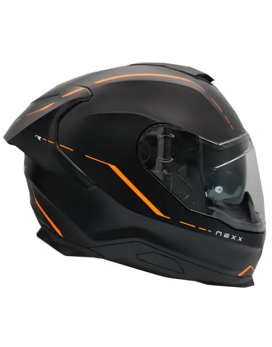 NEXX Y.100R REACT MAT SİYAH-TURUNCU KASK