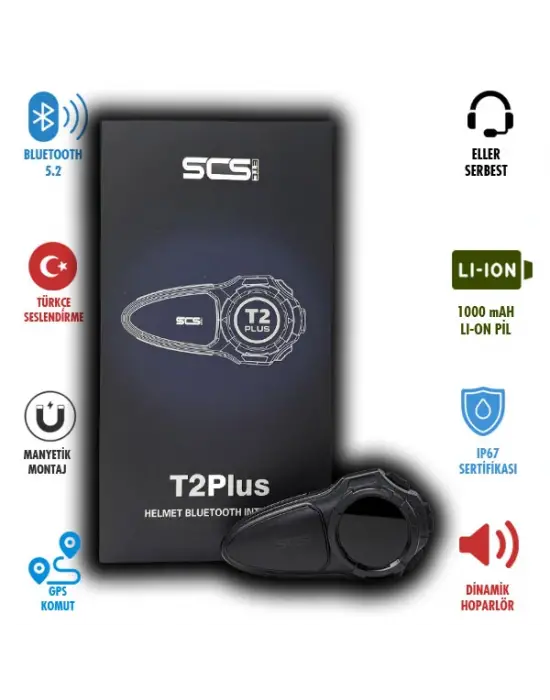 SCS T2 PLUS BLUETOOTH VE INTERCOM